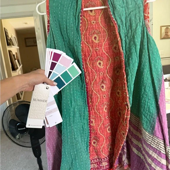 Vibrant Patchwork Kantha Vest - Picture 5 of 9